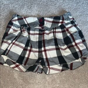 Condor High Waist Plaid Combed cotton Shorts - Black, White, Maroon